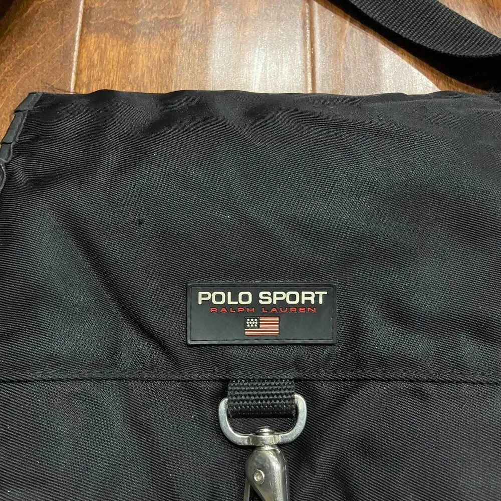 Polo Sport Ralph Lauren Vintage Crossbody Messenger Bag Black Unisex One Size